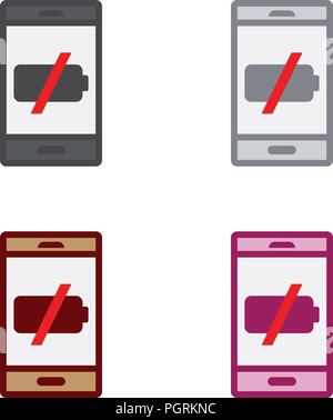 Smartphone leere Batterie Stock Vektor