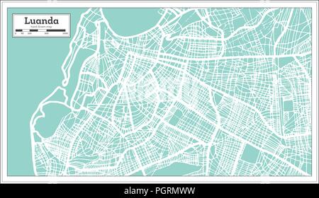 Luanda Angola Stadtplan im Retro-stil. Übersichtskarte. Vector Illustration. Stock Vektor