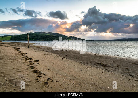 Das ist ein Bild von Fahan Strand in Donegal Irland bei Sonnenuntergang. Stockfoto