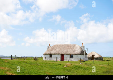 Traditionelle croft Häuser, North Uist, Schottland, Großbritannien Stockfoto