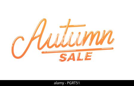 Herbst Sale. Saisonale herbstliche Schrift Kalligraphie design Stock Vektor