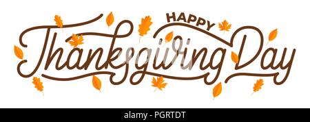 Thanksgiving Day. Happy Thanksgiving Tag hand Schrift Design. Beschriftung Illustration für Thanksgiving Tag Stock Vektor