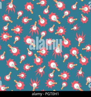 Glühender Glühbirnen seamples Vector pattern - Idee, Konzept Stock Vektor