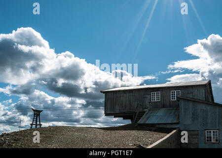 Einem alten Industriegebäude in Storwartz, außerhalb von Røros, Norwegen. Stockfoto