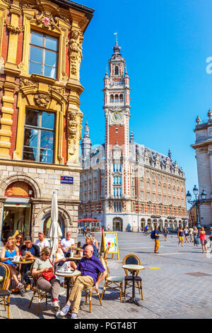 Glockenturm der Industrie und Handelskammer, Chambre de Commerce et de l'industrie, in Place du Theatre, Lille, Hants de Frankreich, Flandern, Frankreich Stockfoto