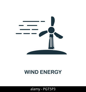Windenergie Symbol. Schwarzweiß-Design von Kraft und Energie. UI. Pixel Perfect einfache Piktogramm Windenergie Symbol. Web Design, Apps, sof Stockfoto