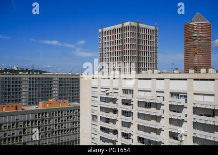 Allgemeine Ansicht eines Part-Dieu, vom Dach der Sky Building, Lyon, Frankreich Stockfoto