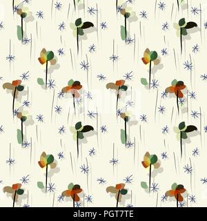 Vintage blumige pastellfarbene Blüten nahtlose Muster Stock Vektor
