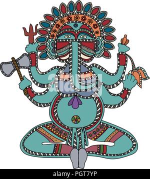 Lord Ganesha auf weißem Hintergrund Stock Vektor