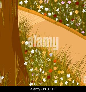 Frühling Wanderweg park Symbol Stock Vektor