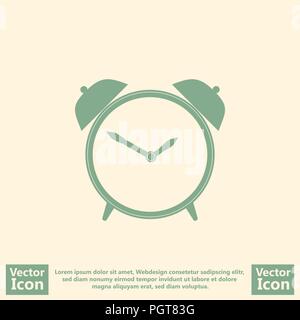 Flat Style Icon mit retro Uhrensymbol Stock Vektor