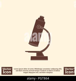Flat Style Icon mit Mikroskop Symbol Stock Vektor
