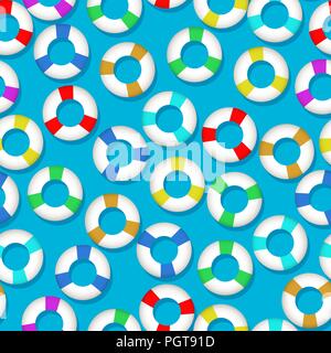 Nahtlose Life Saver Boje Muster Stock Vektor