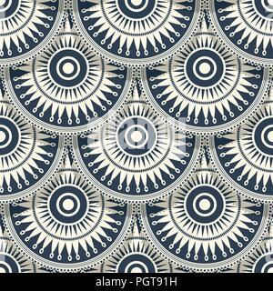 Indische Ornament, kreisförmigen Muster im ethnischen Stil mit Sun Symbol Stock Vektor