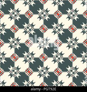 Nahtlose Musterdesign inspiriert von rumänischen traditionellen Stickereien Stock Vektor