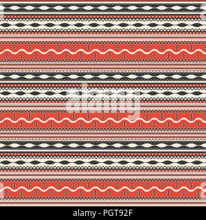Nahtlose Musterdesign inspiriert von rumänischen traditionellen Stickereien Stock Vektor