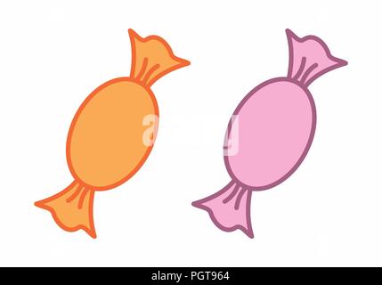 Bunte Abbildung von isolierten Bonbons auf weißem Hintergrund Stock Vektor