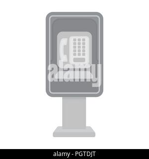 Münztelefon Symbol in Schwarzweiß-Stil auf weißem Hintergrund. Park symbol Vektor Illustration. Stock Vektor