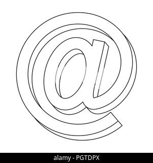 E-Mail Symbol. Mail und Postbote einzelnen Symbol in der gliederungsansicht Stil vektor Symbol lieferbar Abbildung. Stock Vektor