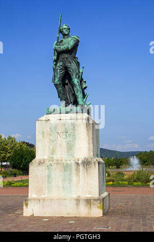 Marechal Ney Denkmal / Statue von Marschall Ney an der Esplanade in der Stadt Metz, Moselle, Lorraine, Frankreich Stockfoto