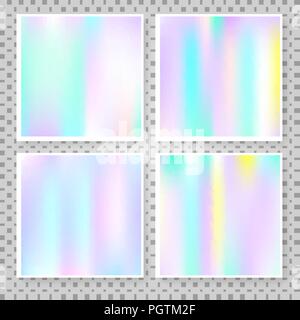 Holographische abstrakte Hintergründe gesetzt. Stock Vektor