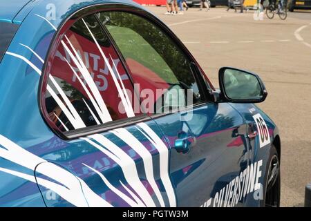 Silverstone, Northamptonshire, GB, 24. August 2018 - 2018 GOPRO Britischen Grand Prix MOTORGP Freie Praxis Tag - jede Menge zwei Rad Action auf der Strecke Stockfoto