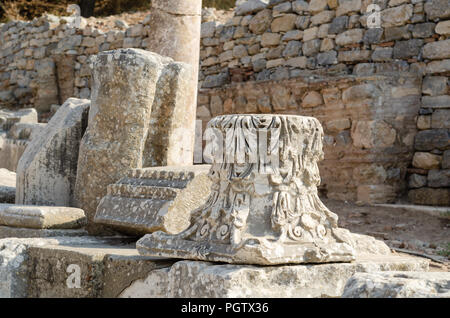 EPHESUS, Türkei: Marble Reliefs in Ephesus historischen Alten in Selcuk, Izmir, Türkei Stockfoto