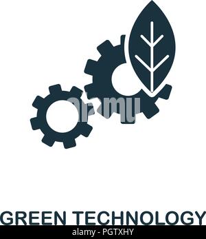 Grüne Technologie Symbol. Schwarzweiß-Design von Kraft und Energie. UI. Pixel Perfect einfache Piktogramm "Grüne Technologie" Symbol. Web Design, Stock Vektor