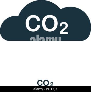 Co2-Symbol. Schwarzweiß-Design von Kraft und Energie. UI. Pixel Perfect einfache Piktogramm co2-Symbol. Web Design, Anwendungen, Software, drucken Usa Stock Vektor