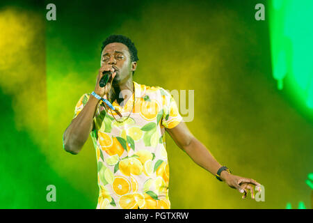 Bratislava, Slowakei. 24 August, 2018. Die jamaikanische Sängerin Romain Virgo führt an Aufstand Music Festival. Stockfoto