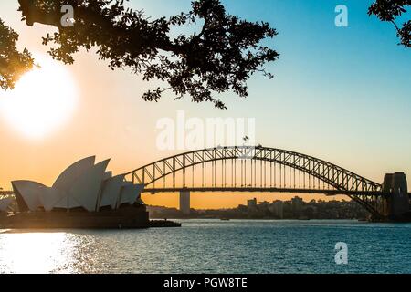 Sydney Harbour Bridge Sonnenuntergang Stockfoto