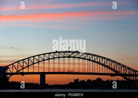 Sydney Harbour Bridge Sonnenuntergang Stockfoto