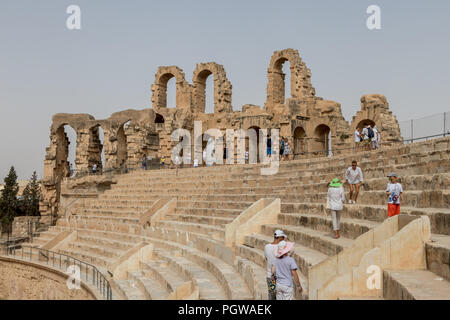 Die drittgrösste römische Amphitheater und den Besten in Afrika erhalten Stockfoto