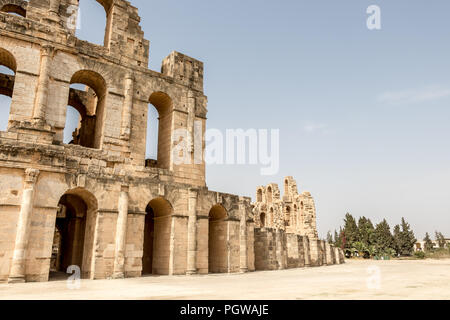 Das römische Amphitheater von thysdrus in El Djem, Tunesien Stockfoto