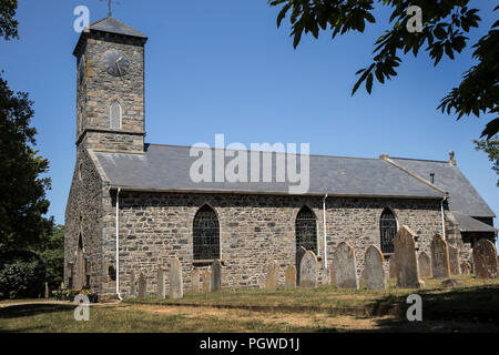 St. Peter's Kirche auf Sark Insel, in der Nähe von Guernsey, und ein Teil der Channel Islands Stockfoto