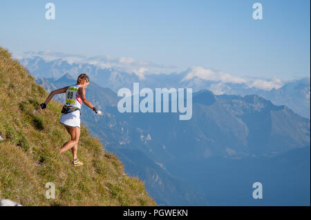 Bergamo Italien: September 2014 Bergrennen von 38 km Stockfoto