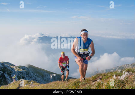 Bergamo Italien: September 2014 Bergrennen von 38 km Stockfoto