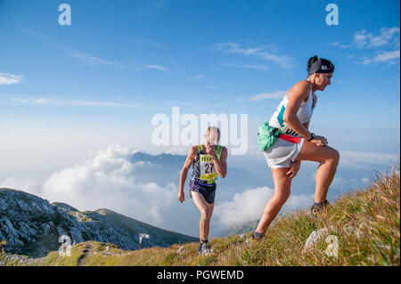 Bergamo Italien: September 2014 Bergrennen von 38 km Stockfoto