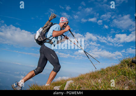 Bergamo Italien: September 2014 Bergrennen von 38 km Stockfoto