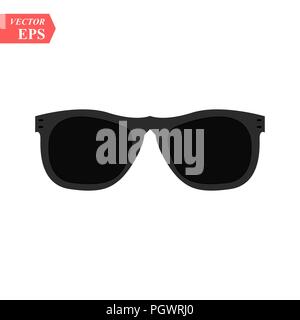 Sonnenbrille schwarz Symbol auf weißem Hintergrund. Vector Illustration Stock Vektor