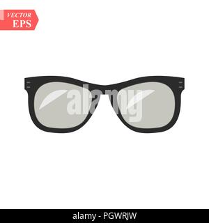 Sonnenbrille schwarz Symbol auf weißem Hintergrund. Vector Illustration Stock Vektor