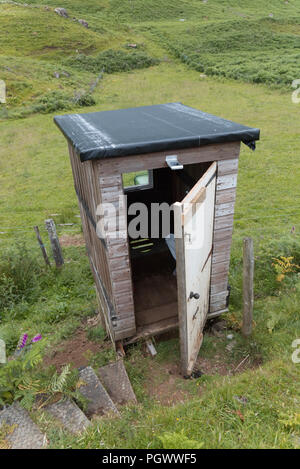 Kompost-wc, Insel Eigg Stockfoto