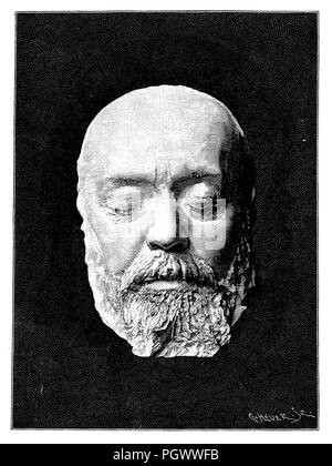 Berthold Auerbach (geboren am 28. Februar 1812 in Nordstetten (jetzt Teil von Horb), † 8. Februar 1882 in Cannes), Deutscher Schriftsteller. Totenmaske, G. Heuer Stockfoto