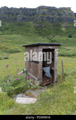 Kompost-wc, Insel Eigg Stockfoto