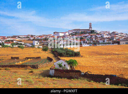 Übersicht. Fuenteobejuna, Provinz Córdoba, Andalusien, Spanien. Stockfoto