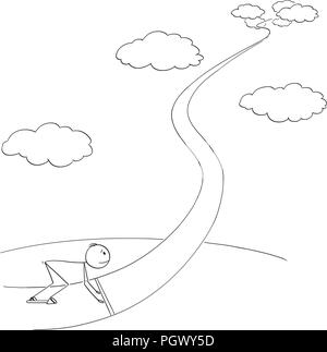 Cartoon von Mann oder Geschäftsmann bereit, um die erfolgreiche Karriere starten Stock Vektor