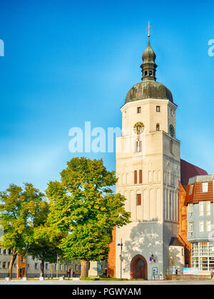 Paul Gerhardt Kirche im Zentrum von Lubben, Spreewald, Deutschland Stockfoto