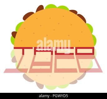 Tacos mit Beschriftung und Reflexion taco mexikanischer Kunst logo Stock Vektor