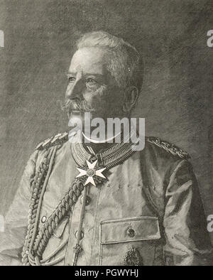 Graf Alfred Ludwig Heinrich Karl Graf von Waldersee, Leiter der kaiserlichen deutschen Generalstab, ca. 1900 Stockfoto