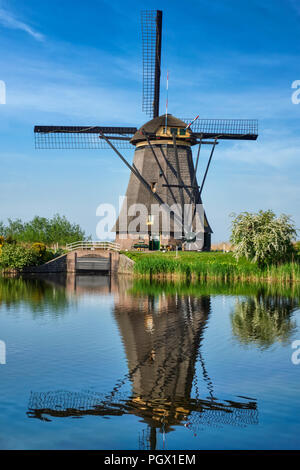 Die Windmühlen von Kinderdijk in Holland. Niederlande Stockfoto